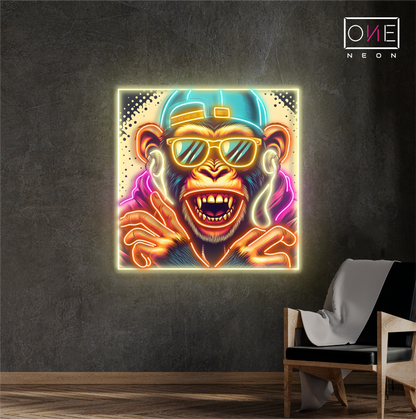 Hip Hop Monkey Artwork Led Neon Sign