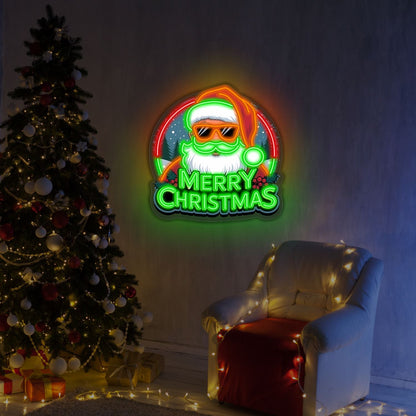 Cool Santa Merry Christmas LED Neon Sign