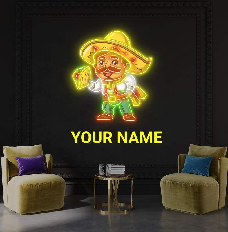 Taco Guy Artwork Led Neon Sign