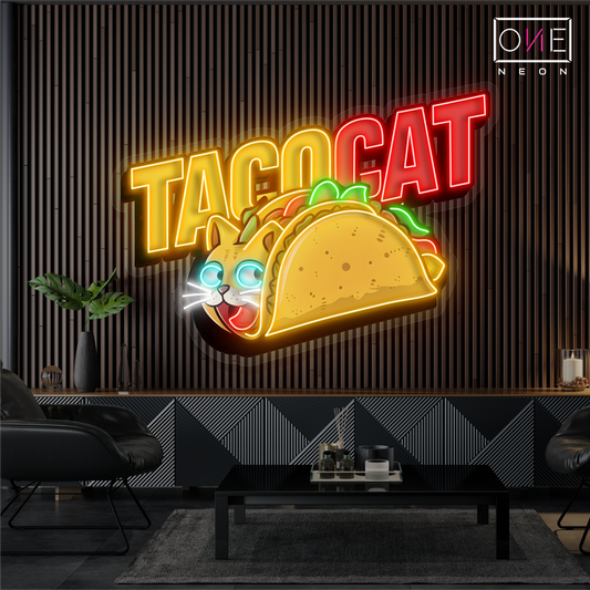 Taco Cat Artwork Led Neon Sign