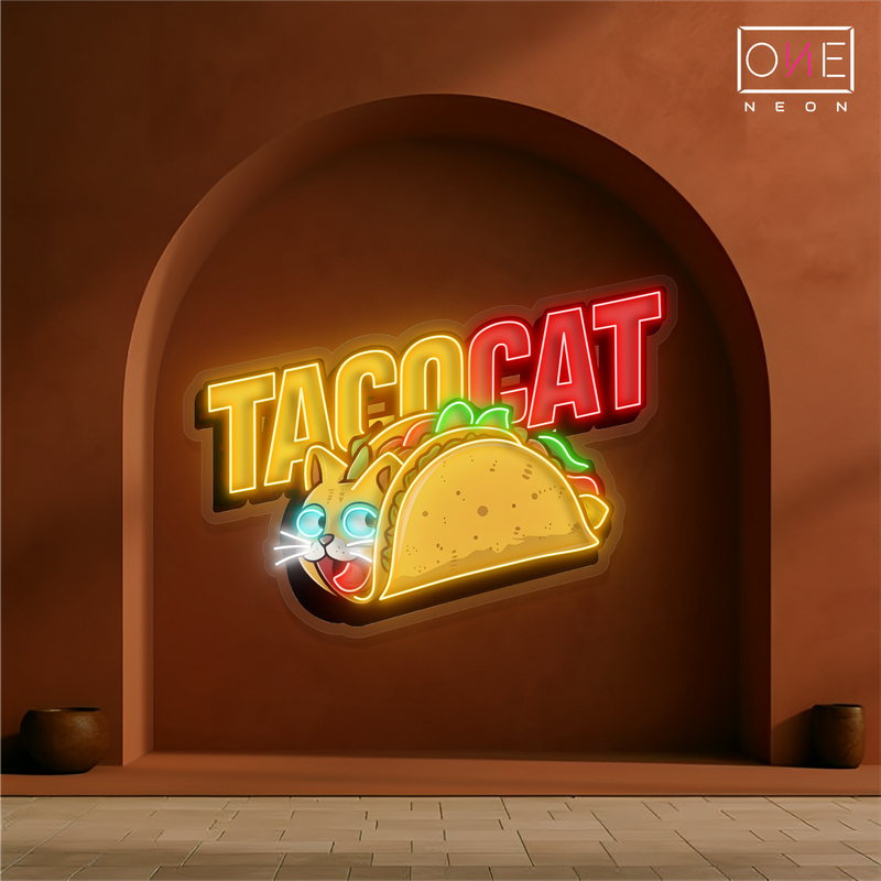 Taco Cat Artwork Led Neon Sign