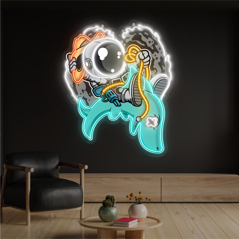 Astronaut Rodeo Artwork Led Neon Sign