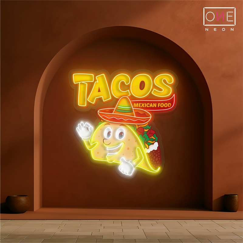 Tacos Mexican Food Artwork Led Neon Sign