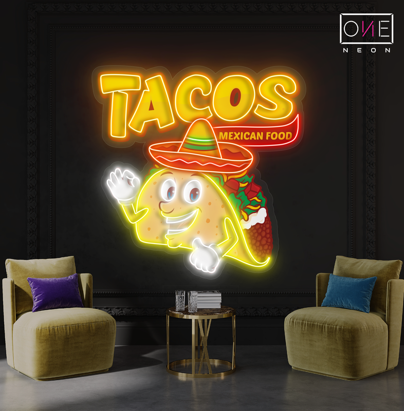 Tacos Mexican Food Artwork Led Neon Sign