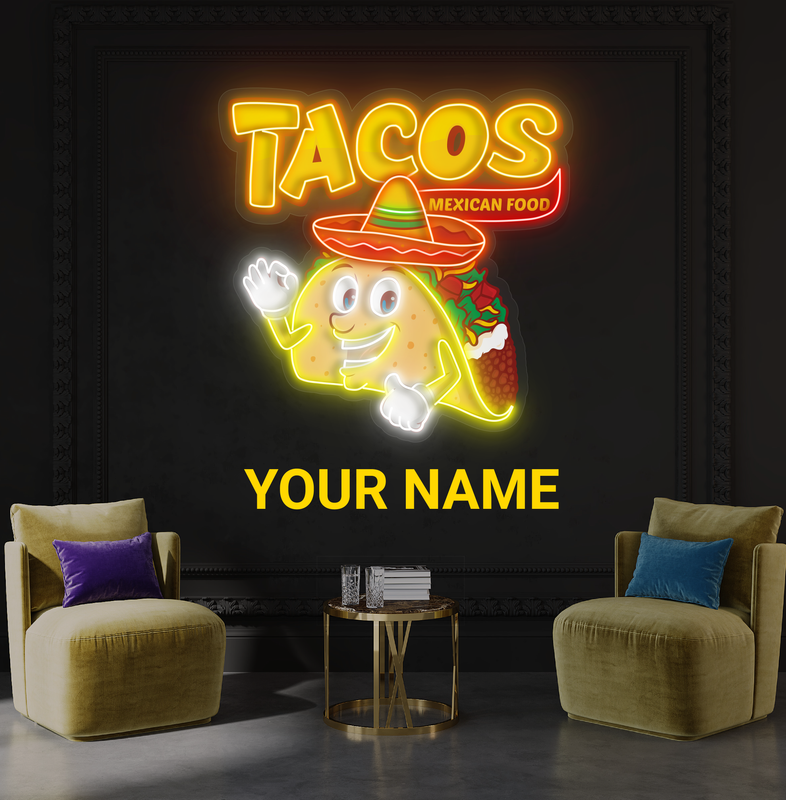 Tacos Mexican Food Artwork Led Neon Sign