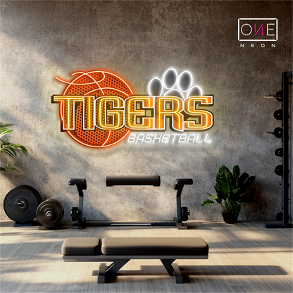 Tigers Basketball Artwork Led Neon Sign