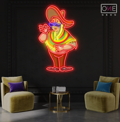 Mustache Amigo Artwork Led Neon Sign