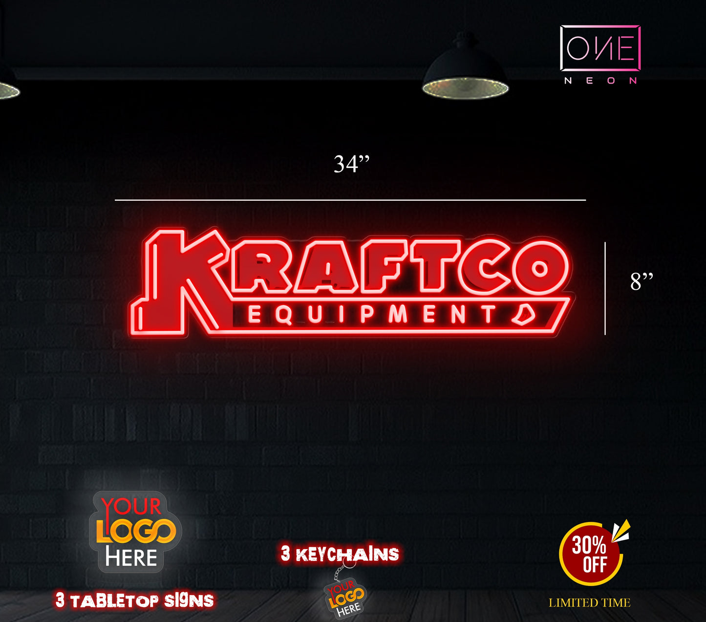 KRAFTCO | 2 Neon Signs (34'' indoor one + 60'' outdoor one)