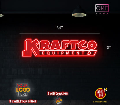 KRAFTCO | 2 Neon Signs (34'' indoor one + 60'' outdoor one)