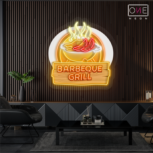 Barbeque Grill Artwork Led Neon Sign