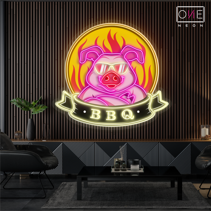 Cool Pig BBQ Artwork Led Neon Sign