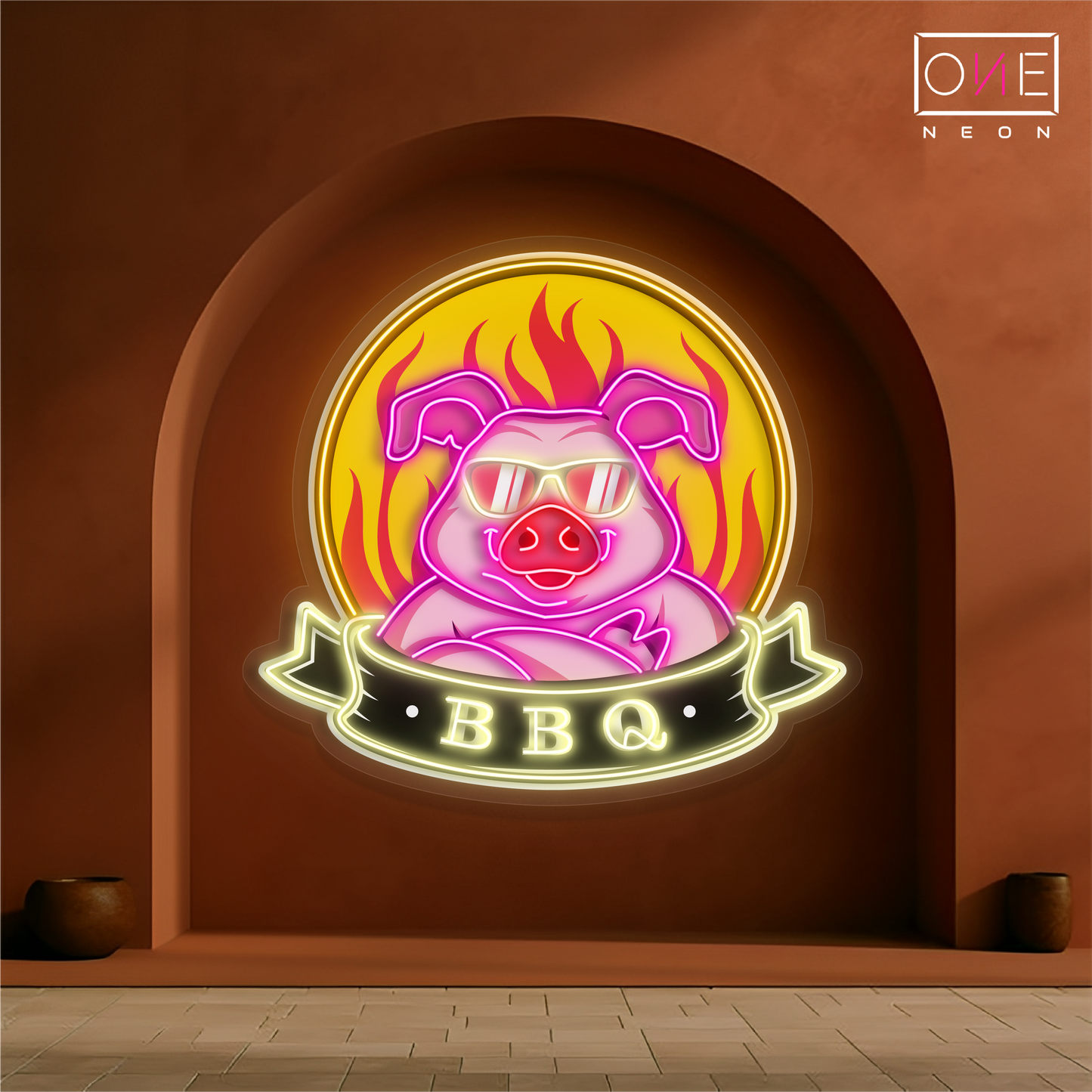 Cool Pig BBQ Artwork Led Neon Sign