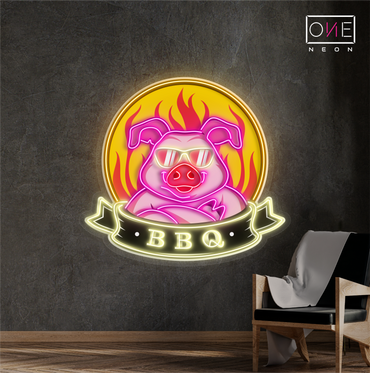 Cool Pig BBQ Artwork Led Neon Sign