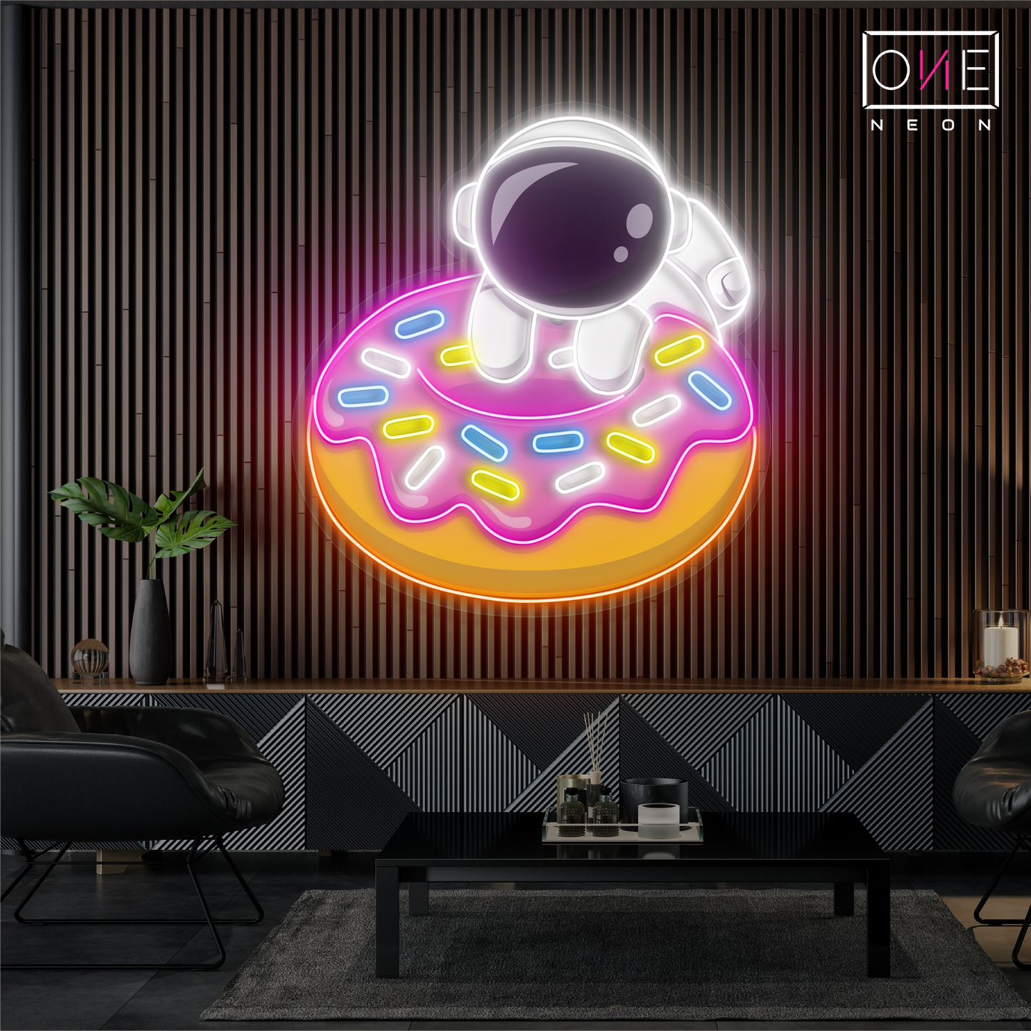 Donut Astronaut Artwork Led Neon Sign