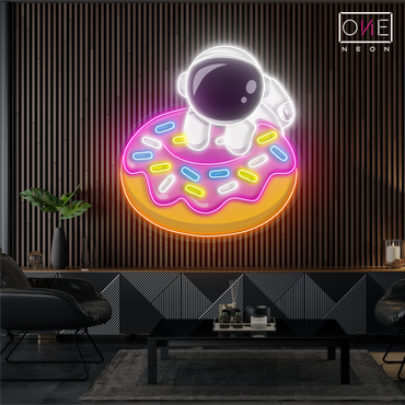 Donut Astronaut Artwork Led Neon Sign