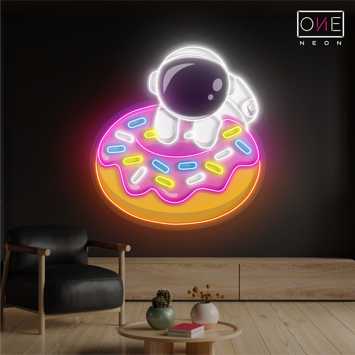 Donut Astronaut Artwork Led Neon Sign