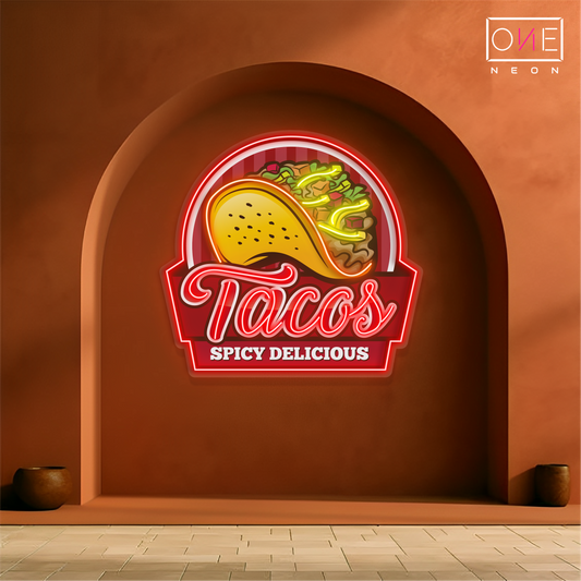 Tacos Spicy Delicious Artwork Led Neon Sign