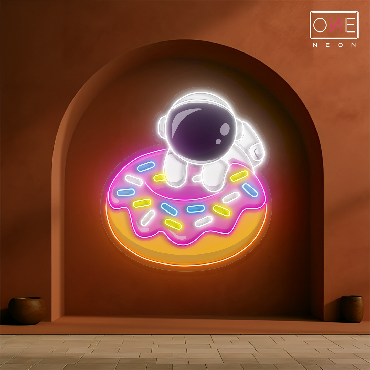 Donut Astronaut Artwork Led Neon Sign