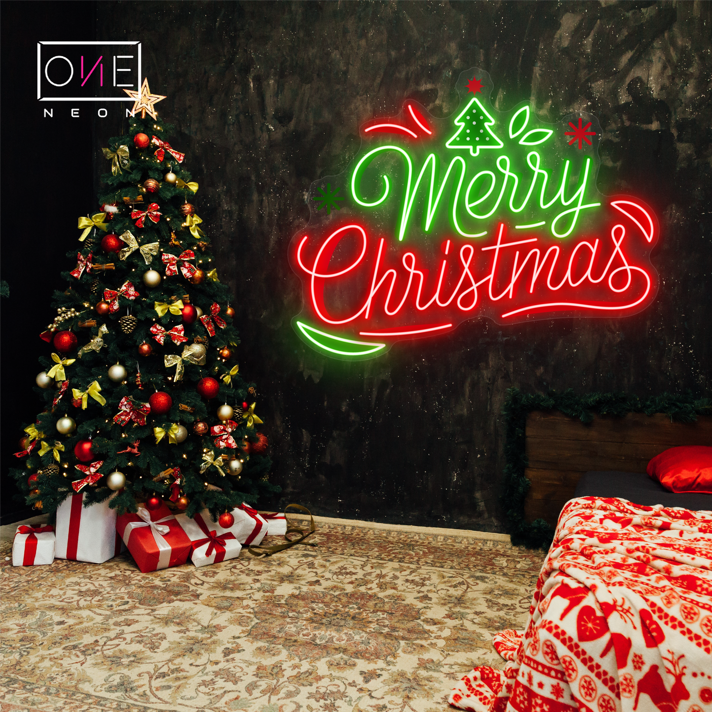 Merry Christmas Artwork Led Neon Sign