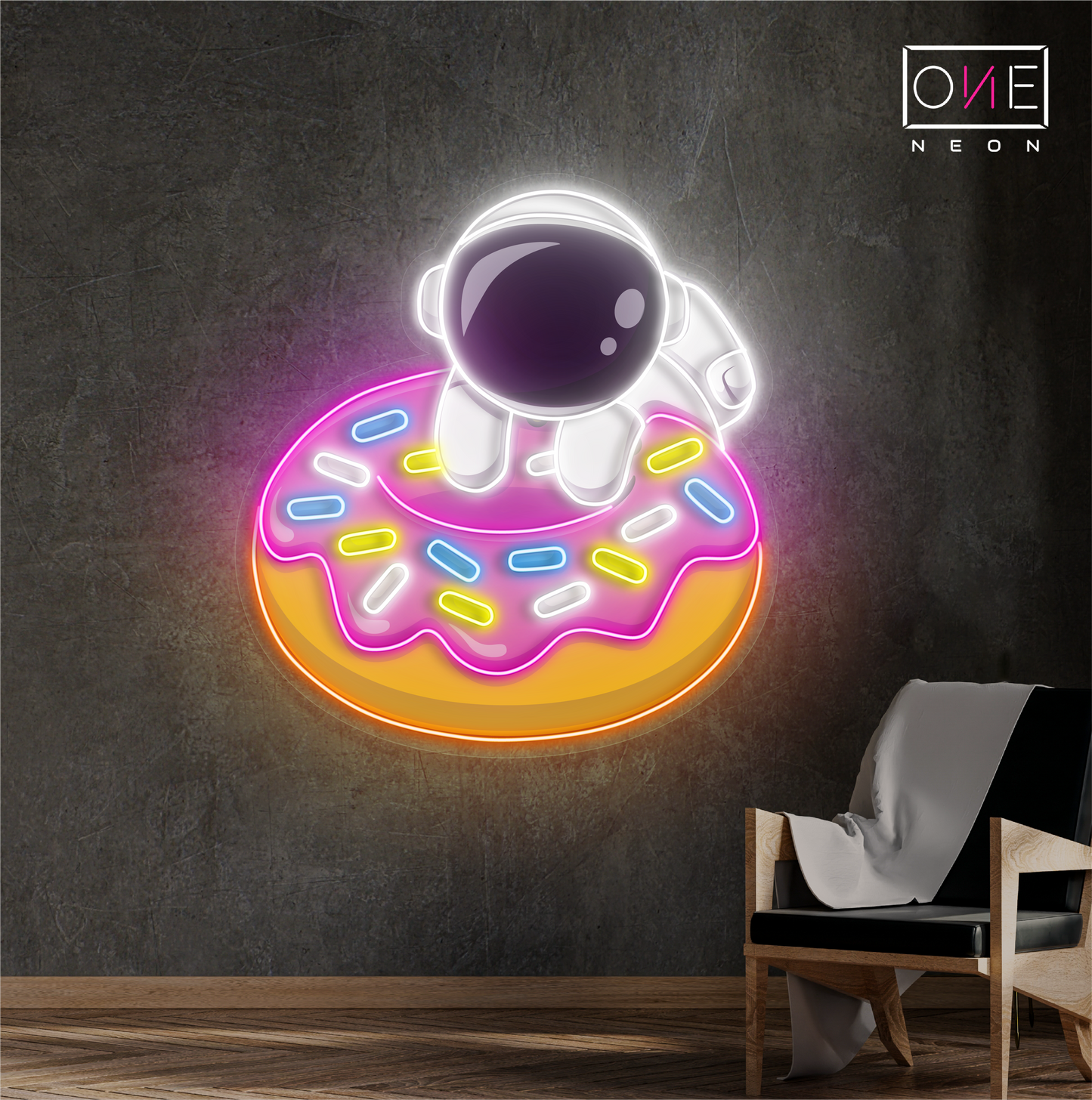 Donut Astronaut Artwork Led Neon Sign