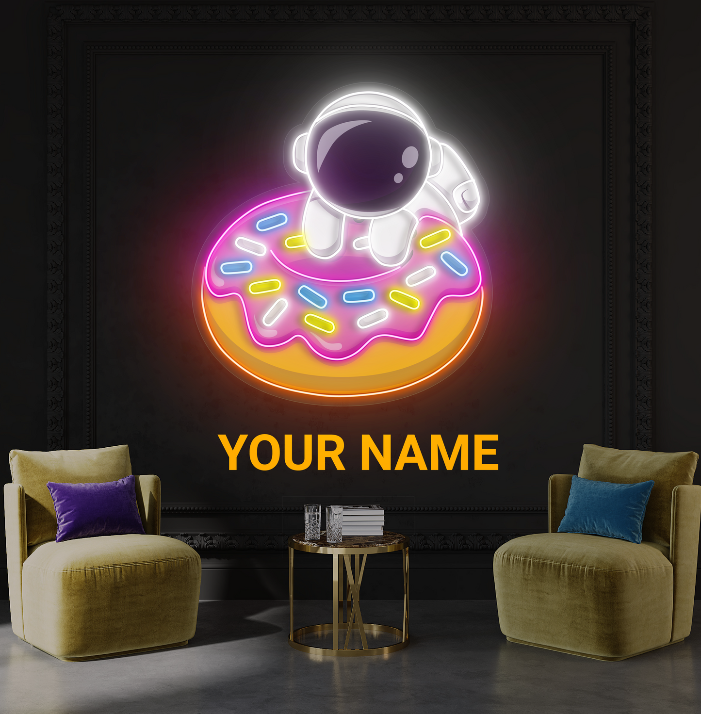 Donut Astronaut Artwork Led Neon Sign