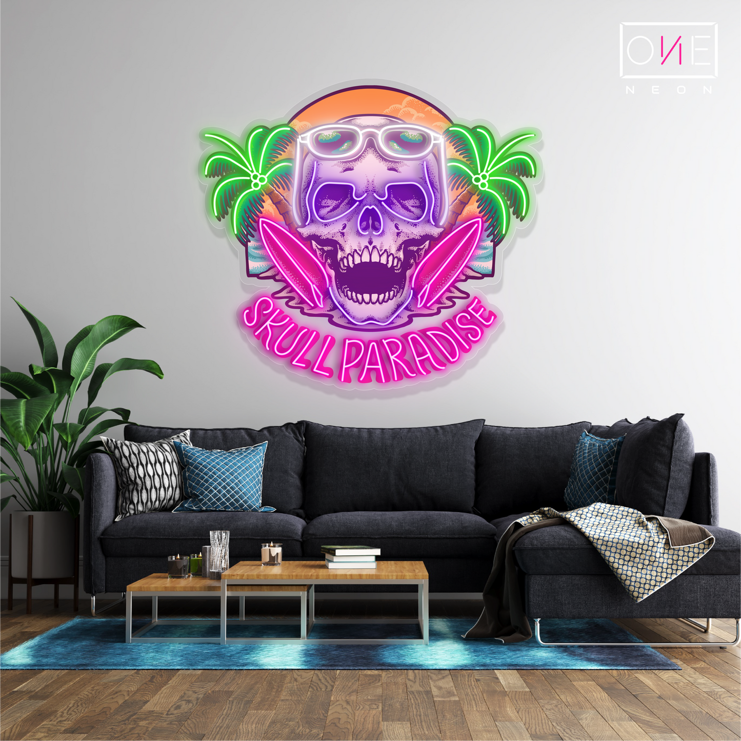 Skull Paradise Artwork Led Neon Sign