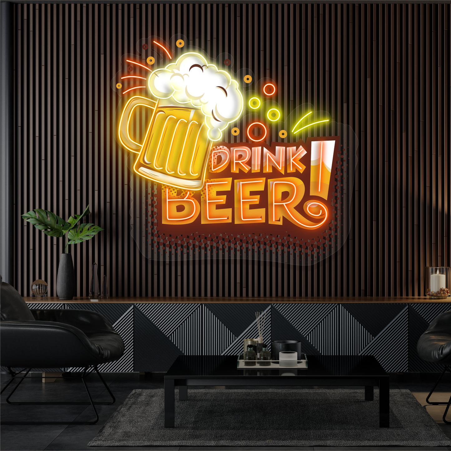 Drink Beer Artwork Led Neon Sign