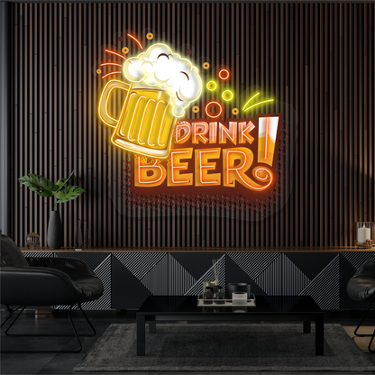 Drink Beer Artwork Led Neon Sign