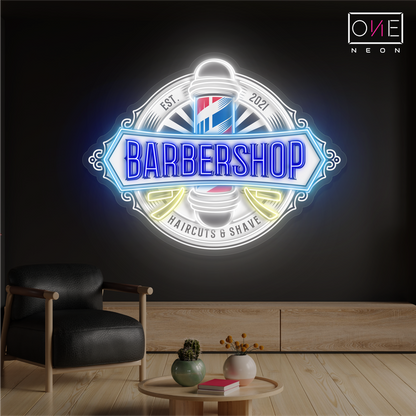 Pole Barbershop Artwork Led Neon Sign