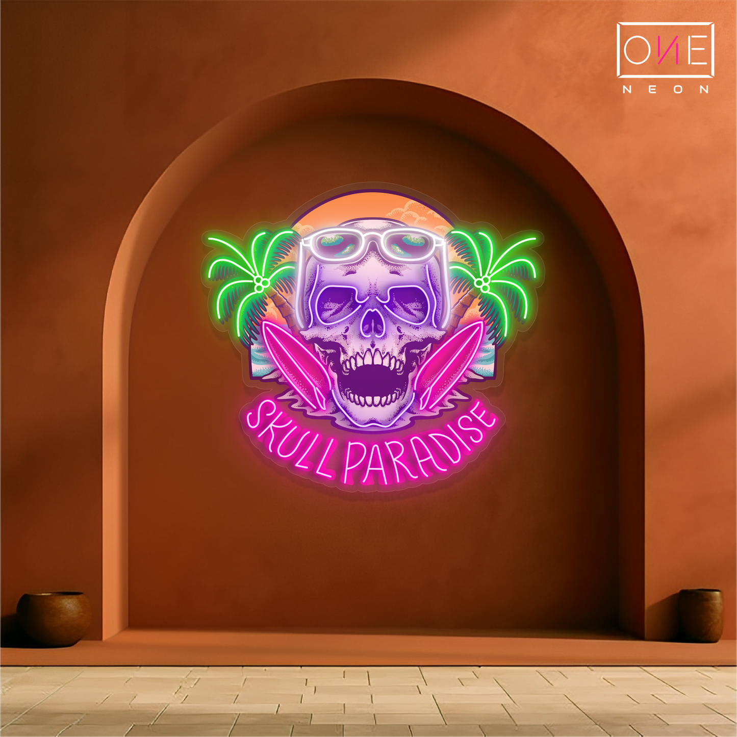 Skull Paradise Artwork Led Neon Sign