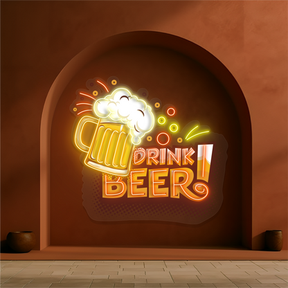 Drink Beer Artwork Led Neon Sign