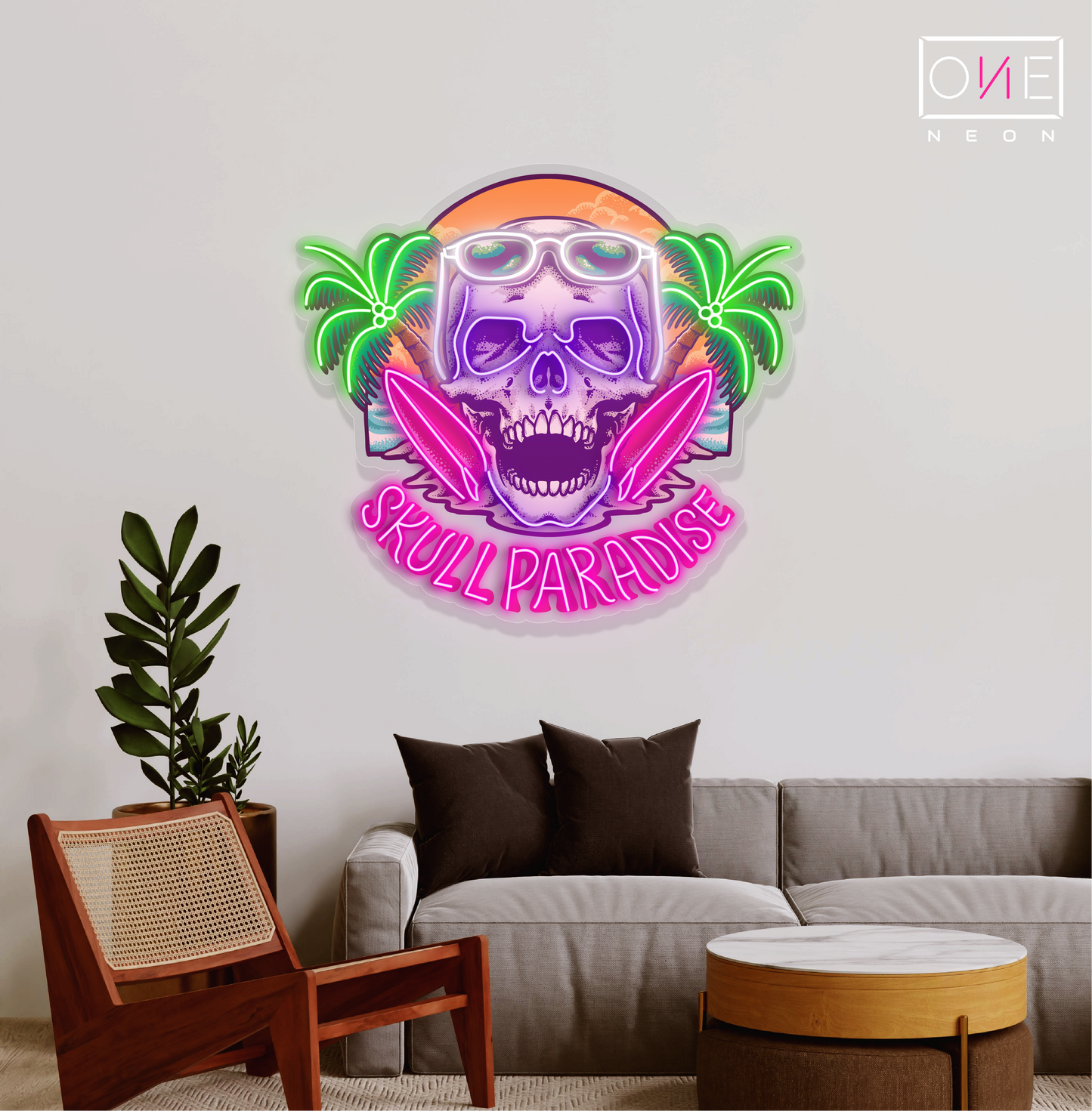 Skull Paradise Artwork Led Neon Sign