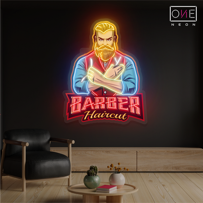 Barber Haircut Artwork Led Neon Sign