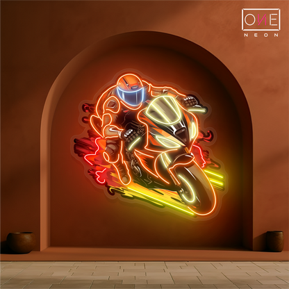 Flaming Rider Artwork Led Neon Sign