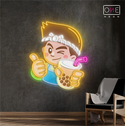 Bubble Tea Buddy Artwork Led Neon Sign