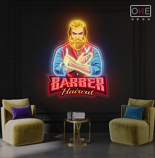 Barber Haircut Artwork Led Neon Sign