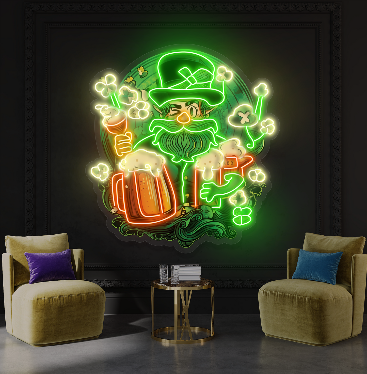 Lucky Leprechaun Brew Artwork Led Neon Sign