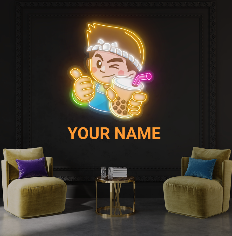 Bubble Tea Buddy Artwork Led Neon Sign