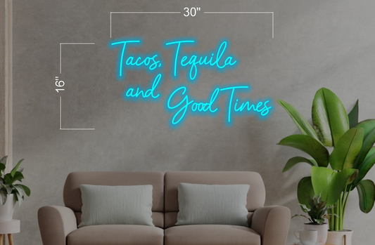 Feed me tacos and tell me I am pretty+ tacos tequila and good time+ dream big and never give up+ I love fiesta jalisco| Led Neon Sign