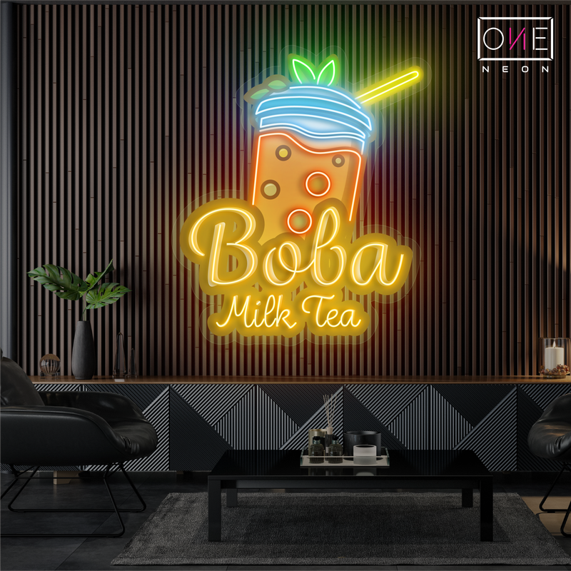 Boba Milk Tea  Artwork Led Neon Sign