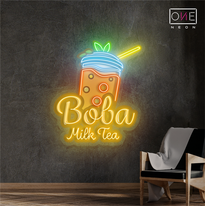 Boba Milk Tea  Artwork Led Neon Sign