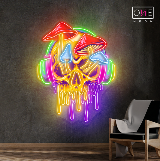 Psychedelic Skull Artwork Led Neon Sign