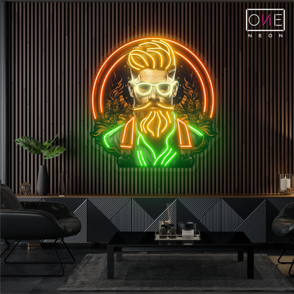 Bearded Gentleman Artwork Led Neon Sign