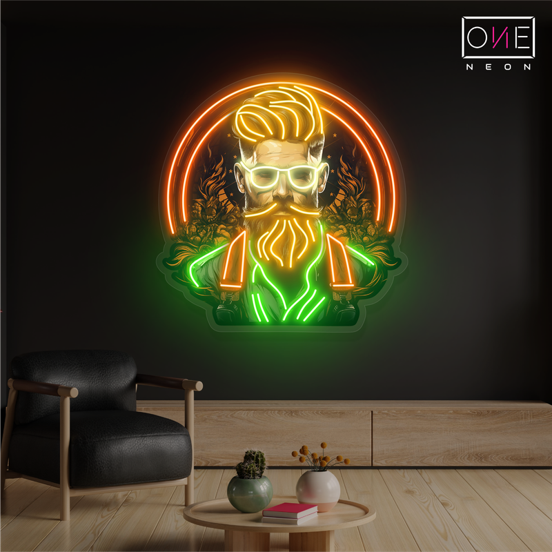 Bearded Gentleman Artwork Led Neon Sign