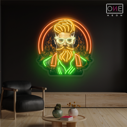 Bearded Gentleman Artwork Led Neon Sign