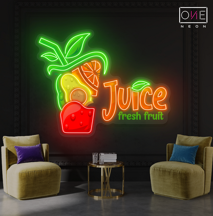 Juice Fresh Fruit Artwork Led Neon Sign