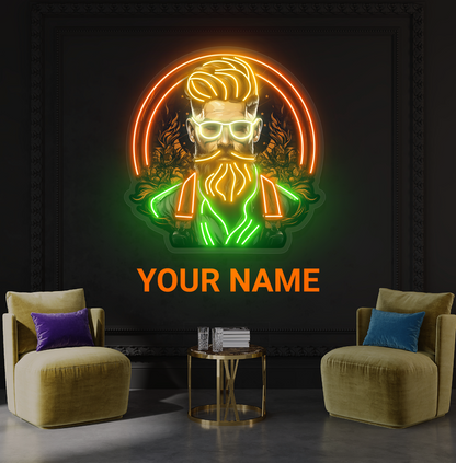 Bearded Gentleman Artwork Led Neon Sign