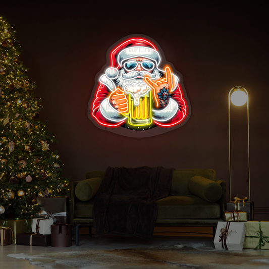 Merry Santa Cheers LED Neon Sign