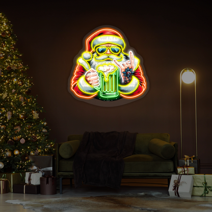 Merry Santa Cheers LED Neon Sign