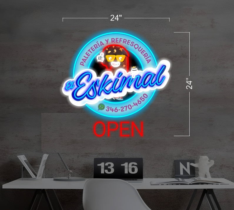 El Es'kimal ( 2 signs)| Led Neon Sign